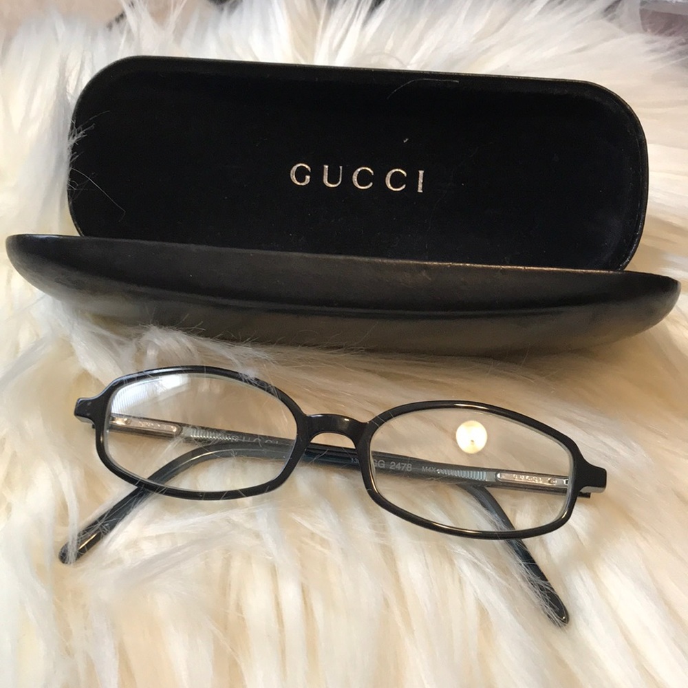 Gucci greenish blue grey ombré reading glasses